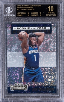 2019-20 Panini Contenders "Rookie of the Year Contenders" #1 Zion Williamson Rookie Card - BGS PRISTINE/Black Label 10